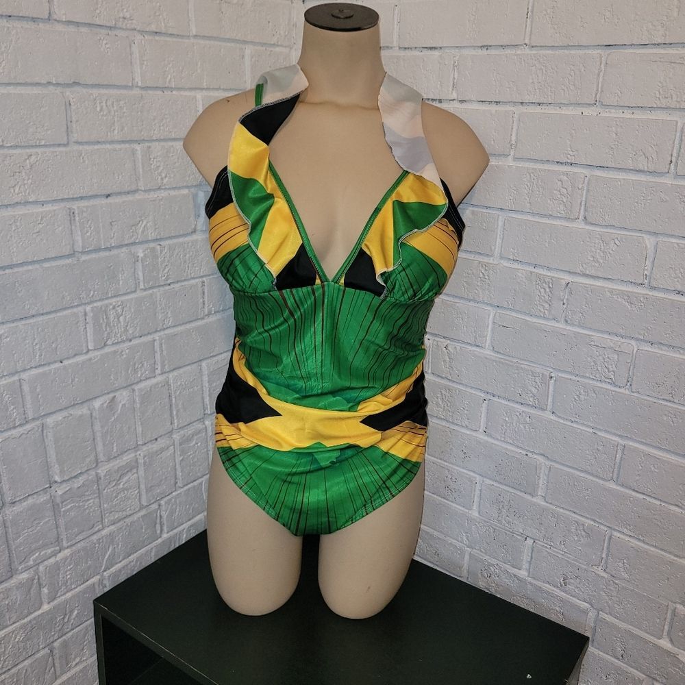Jamaican Flag One-Piece Swimsuit - Nwot Size Large